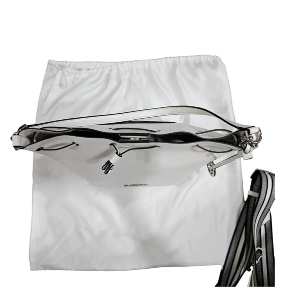 🤍NEW Bundle Michael Kors Eden MD Bucket Bag & Jet Set Travel Wallet Optic White - Picture 5 of 13